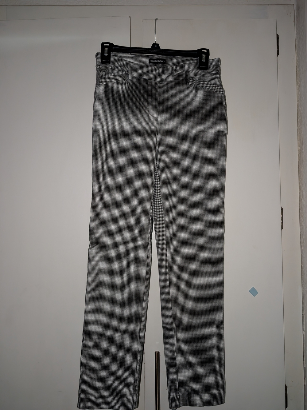 Hilary Radley Black & White Micro Houndstooth Dress Pants